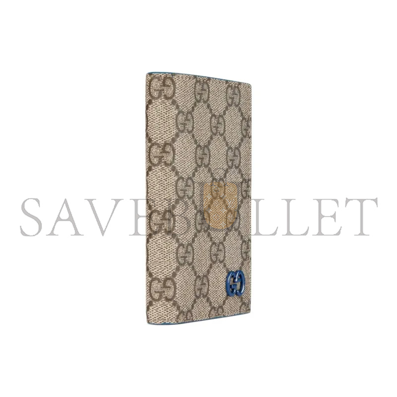 GUCCI BLUE INTERIOR GG LONG CARD CASE 768249 (15*12cm)